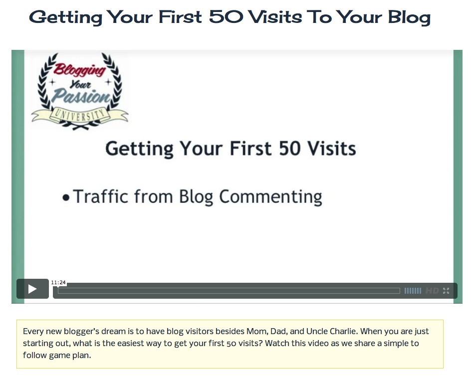 Blogging Your Passion Video Screenshot Blogging Your Passion Video Screenshot
